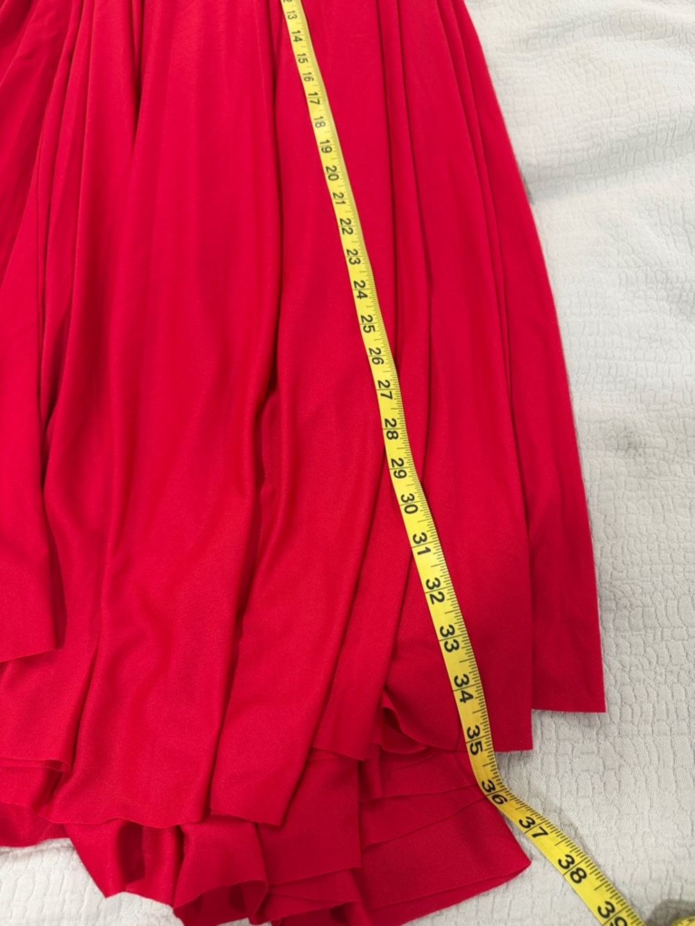 Flowing Red Maxi Skirt with Easy Waistband - Picture 3 of 4